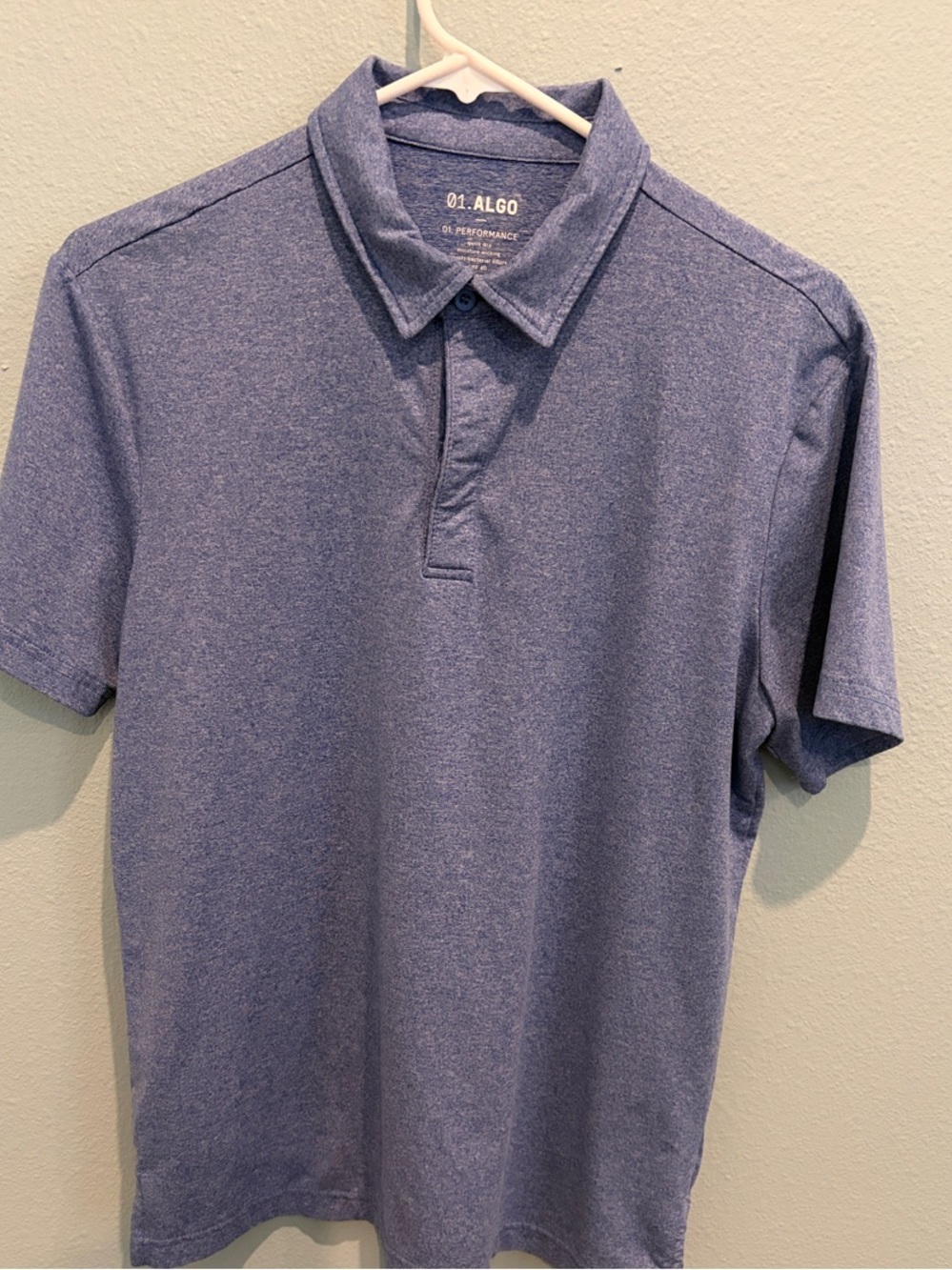ALGO Men's Heather Navy Performance Polo